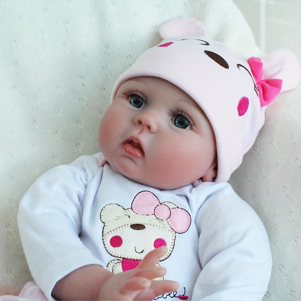 Reborn Doll 22-Inch Cloth-Body Sleeping Figure with Vinyl Head and Limbs, Character-Print Outfit and Accessories — image 5