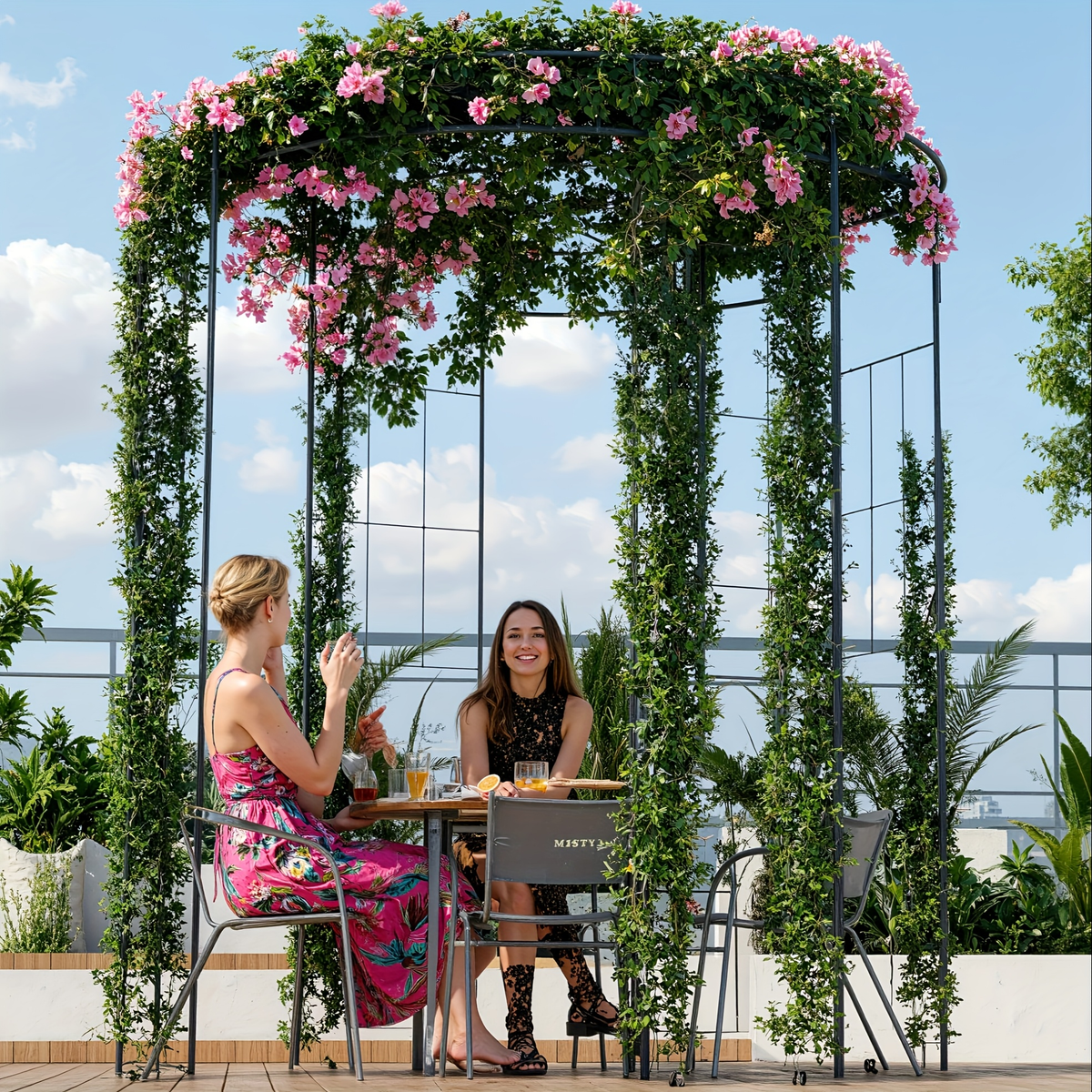 Garden Gazebo Arch 9ft Birdcage Pergola Climbing Plants Wedding Decor — image 5