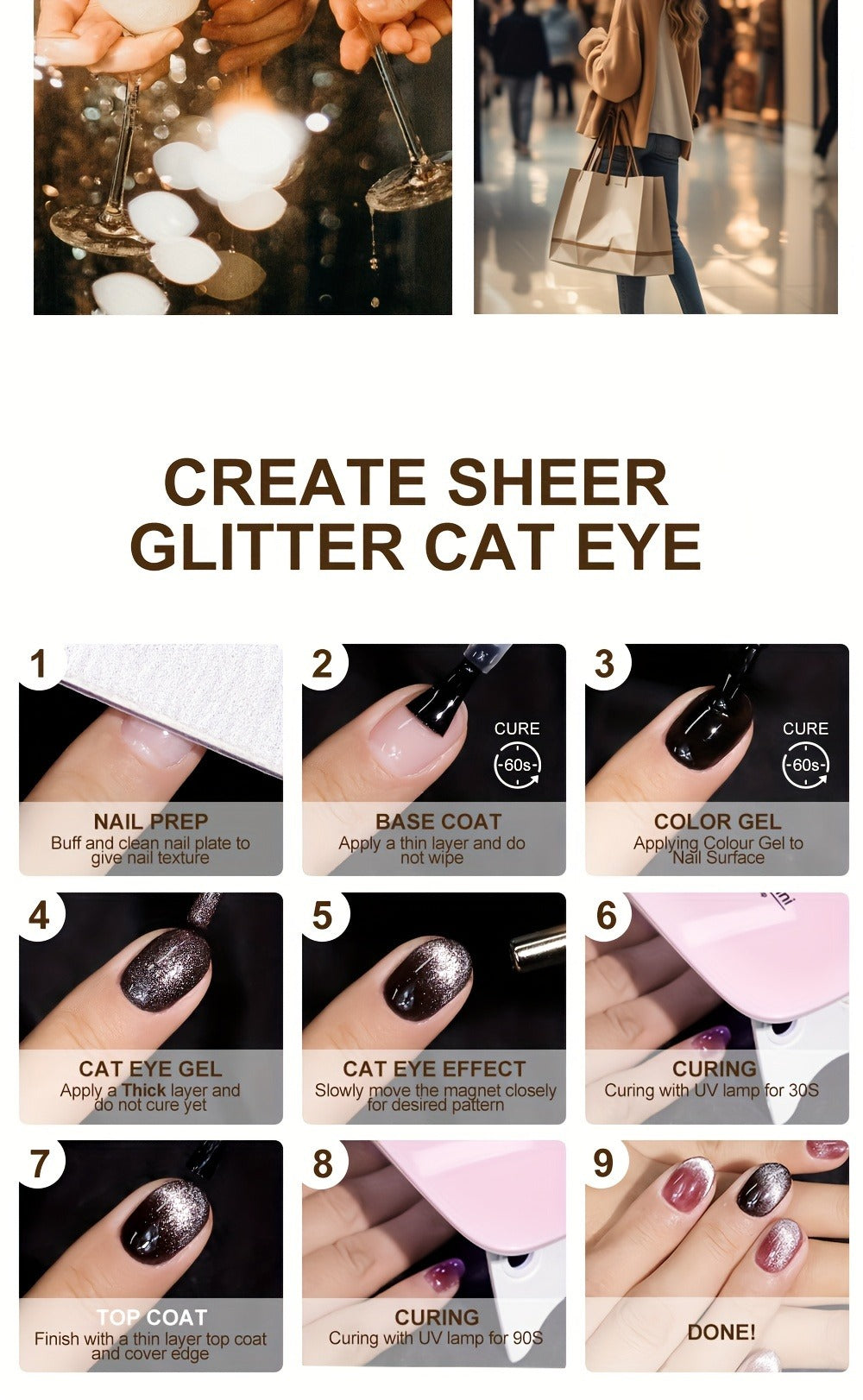 Cat Eye Gel Polish 8ml Holographic Chameleon Flash – Magnetic Sand 3D Color-Shifting Semi-Permanent UV LED Gel Varnish for Sa