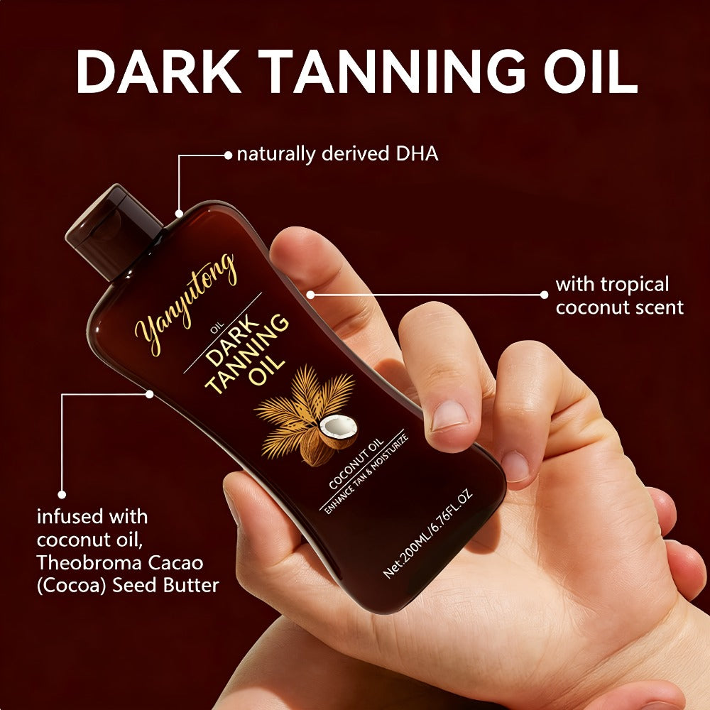 Sun Tanning Oil 200ml – Deep Golden Tan Accelerator Body Oil for Beach & Outdoor, Moisturizing & Nourishing Summer Skin Care 