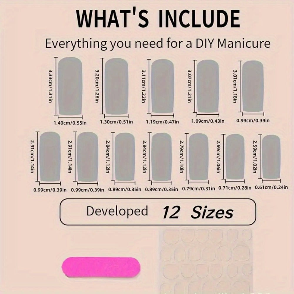 Glue On Nails, 120-Piece Medium Almond Set with Gradient Holographic Finish, Jelly Glue and Nail File — image 6