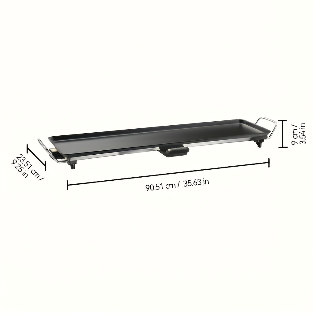 Indoor Electric Grill Smokeless, Non-Stick BBQ Griddle with Adjustable Temperature & Drip Tray — image 3