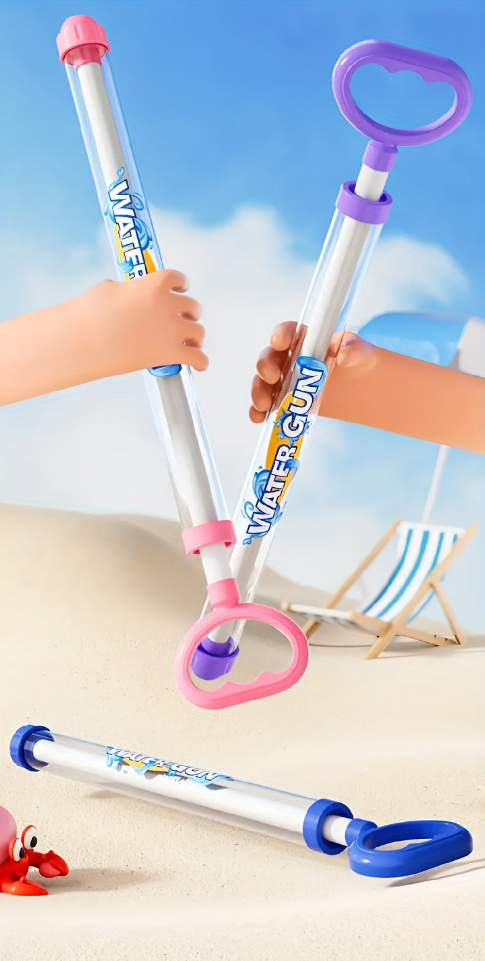 Firework-Shape Manual Water Blaster Set with Three or Six Pull-Push Wands in Blue, Purple and Pink — image 19