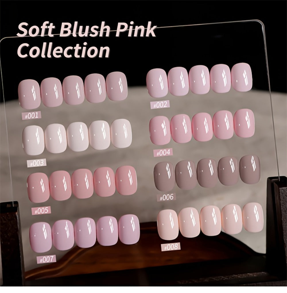 Gel Nail Polish 8-Color Gentle Pink Set in 0.51oz Bottles with Shades 001-008 and LED Soak-Off Cure for Nail Art — image 12