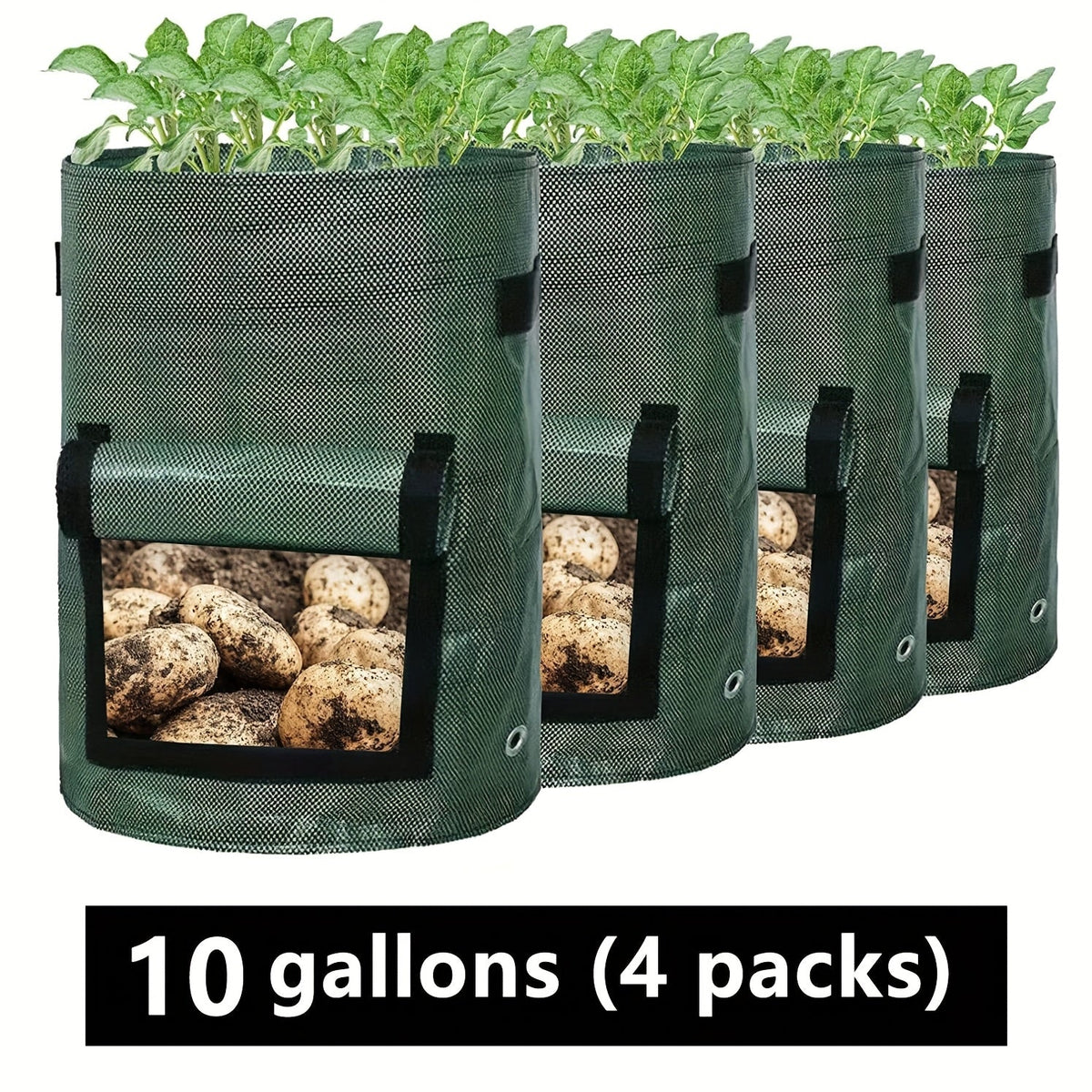 Grow Bags | Fabric Planting Bags with Lid Handle Potato Tomato Veggie — image 2