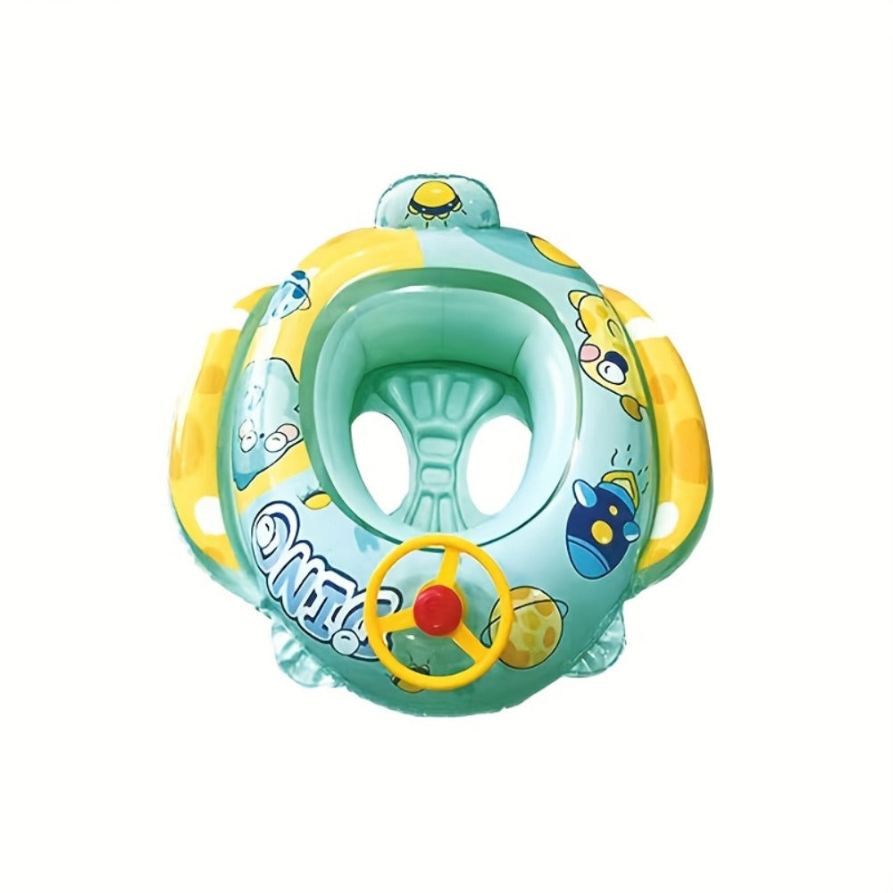 Pool Float Animal-Themed Seat Ring with Steering-Wheel Detail, Inflatable Backrest and Three Colors — image 6