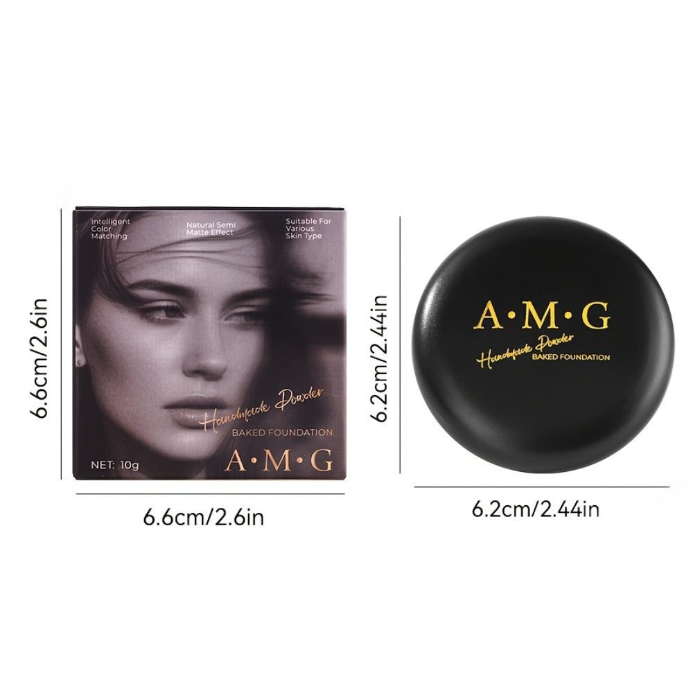 Marbled Pressed Powder Foundation Compact with Mirror in Six Shade Labels from Rose to Sand — image 21