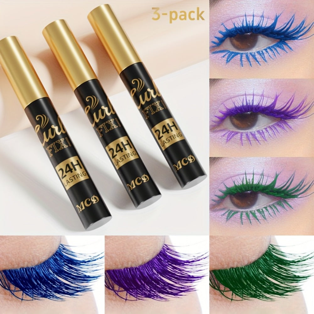 Colorful Mascara Set 3-Piece Bright Shades with Eyebrow Pencil Eyeshadow Pencil & Waterproof Eyeliner — image 5