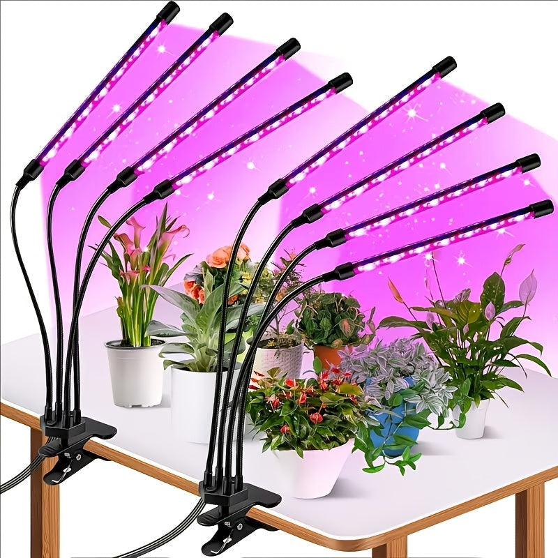 Clamp-On Red Blue LED Plant Lamp with 3, 4 or 5 Flexible Light Bars and USB Control for Shelves — image 2
