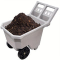 Wheelbarrow 2-Wheel Yard Cart, Push Pull Design with 9-Inch Solid Wheels, Trash & Garden Cart, Gray — image 1