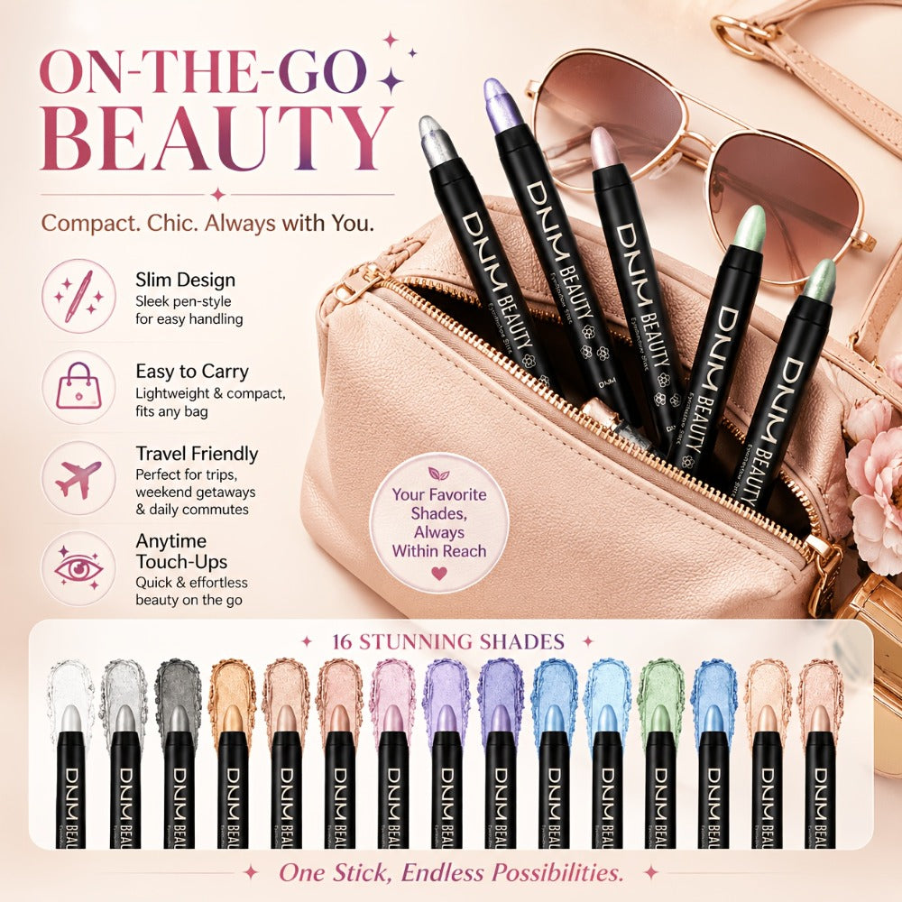 Highly Pigmented Eyeshadow Stick Set 16 Colors Waterproof Matte & Shimmer Eye Makeup Pencil Kit — image 5