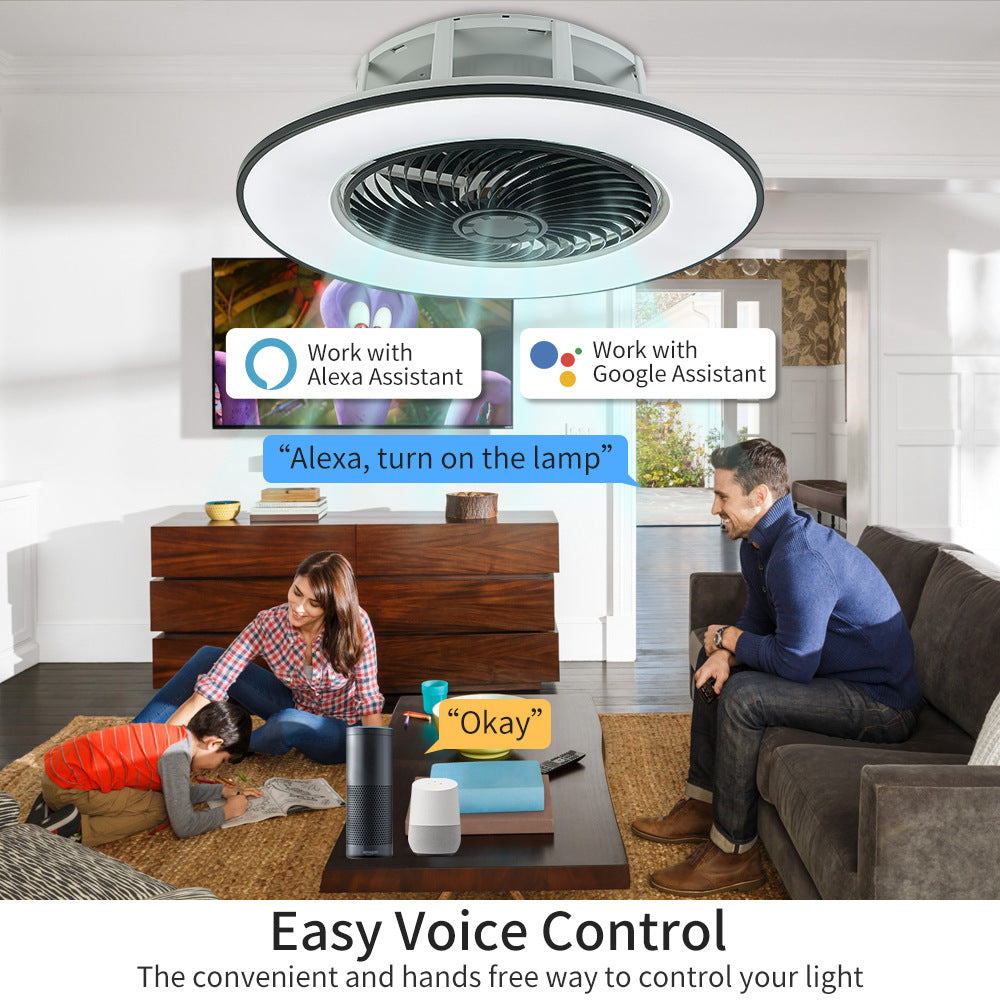 Smart Bedroom Ceiling Fan Lamp LED Ceiling Fan Lights