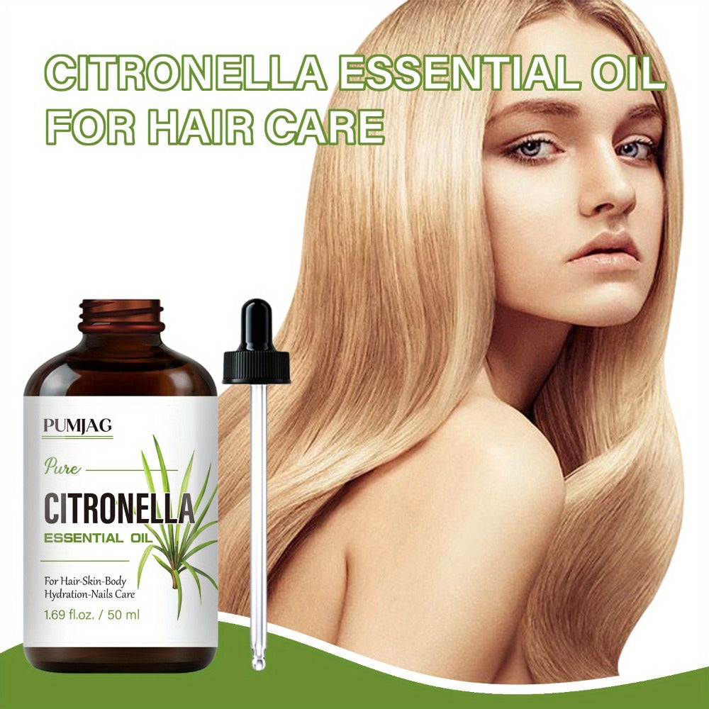 Essential Oil Citronella Non-Alcoholic Formula in 50ml Precision Dropper Bottle for Face, Hair, Nails and Body — image 8