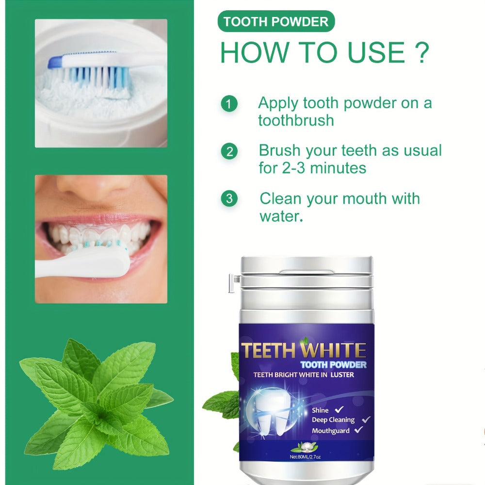 Baking Soda Tooth Powder with Honeysuckle & Mint Extract, Natural Teeth Whitening, Stain Removal & Fresh — image 8