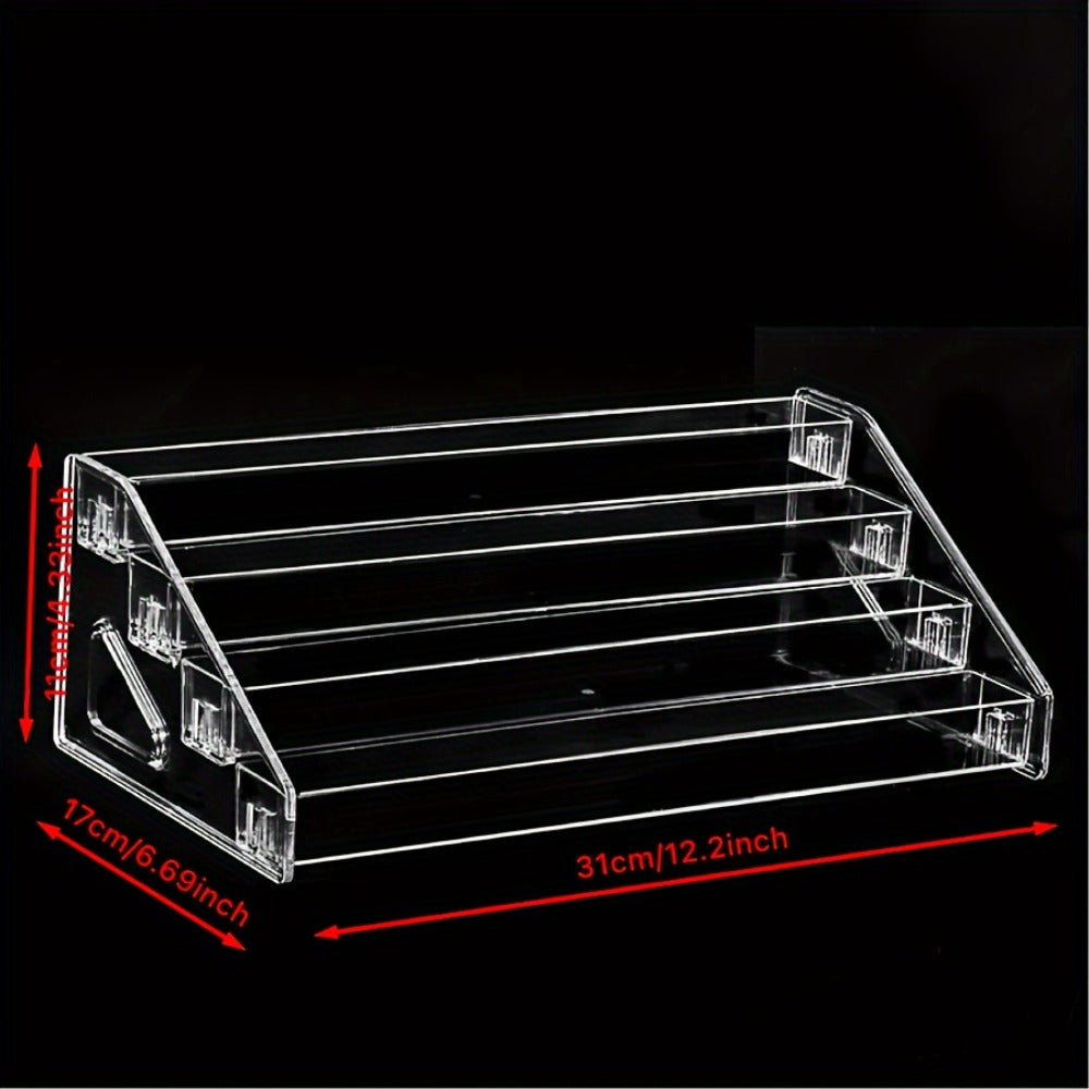 Nail Polish Organizer Acrylic Display Stand 4 Tier Clear Transparent Rack Gel Polish Holder Countertop Storage Shelf for Nail