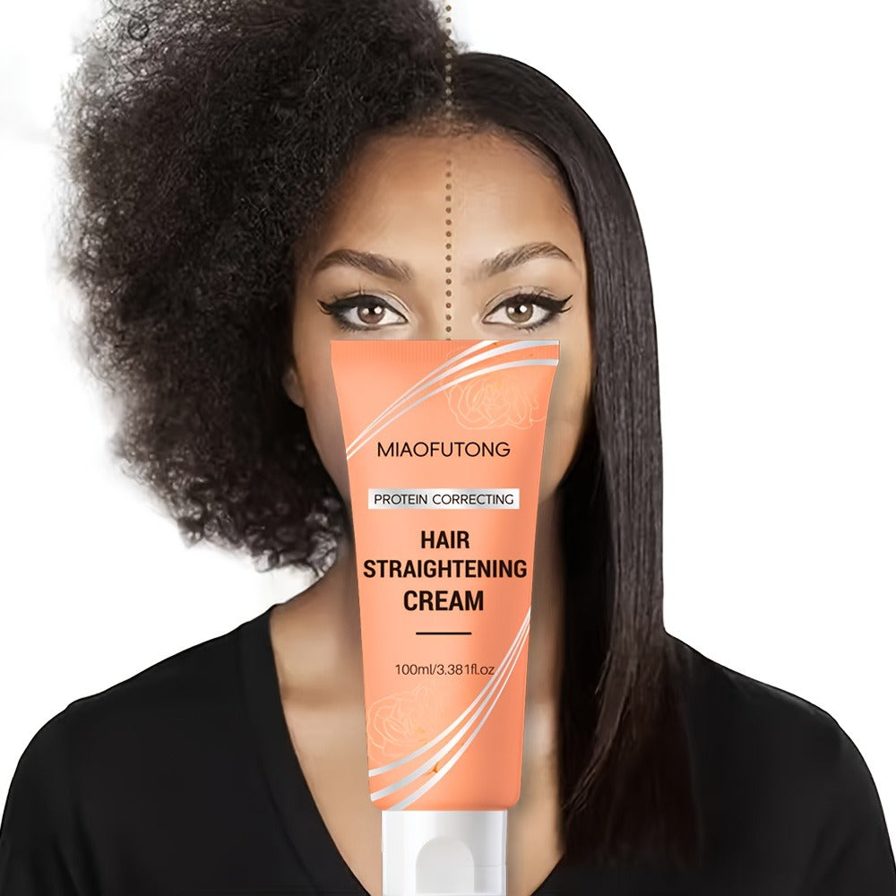 Smoothing Hair Straightening Cream with Protein & Keratin, Deep Frizz Control Treatment for All Hair Types — image 1