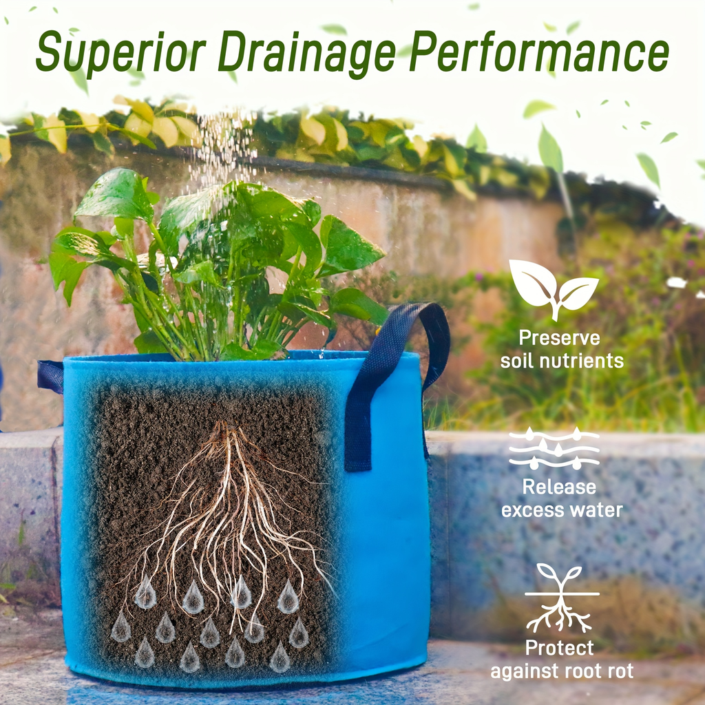 5/7/10/15 Gallon Plant Grow Bags, 7Pack Colourful Fabric Planters Plant Pots Garden Bags To Grow Vegetables With Reinforced H