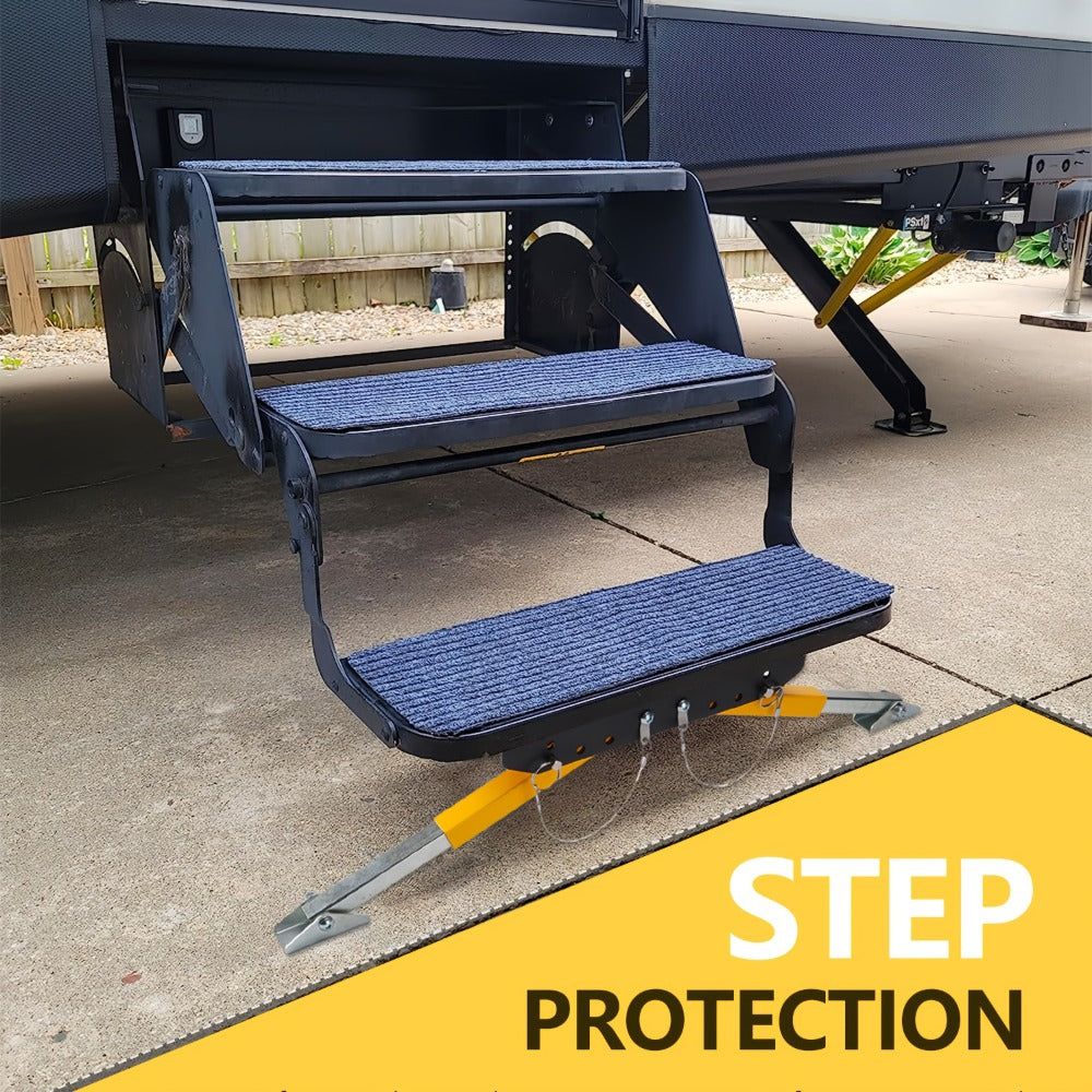 RV Step Stabilizer Kit – Adjustable Foldable Ladder Support for 5th Wheel, Travel Trailer & Motorhome, Eliminates Bounce — im