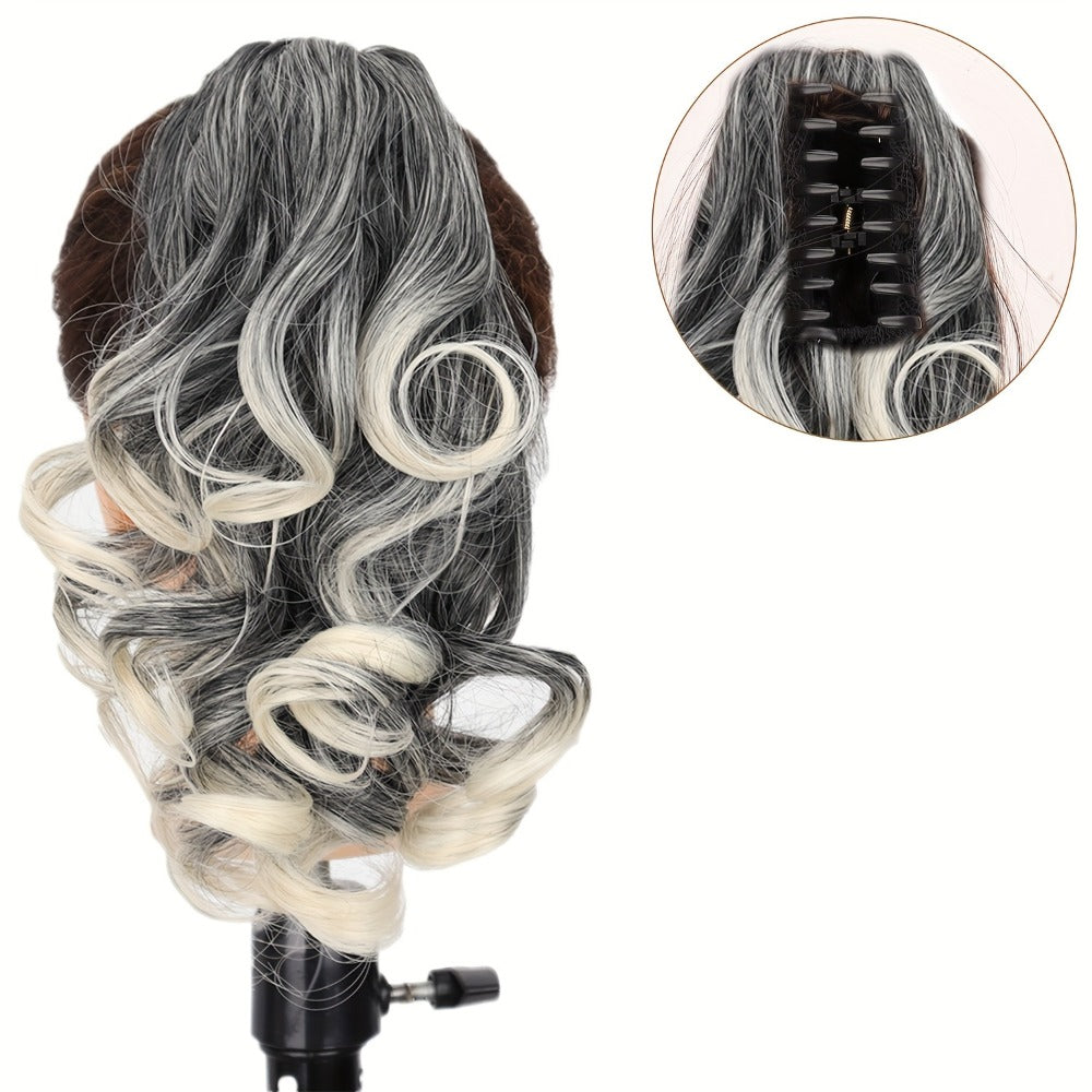 Hair Extensions Curly 8-Inch Synthetic Ponytail with Claw Clip and Eight Dark, Brown and Blonde Colors — image 4