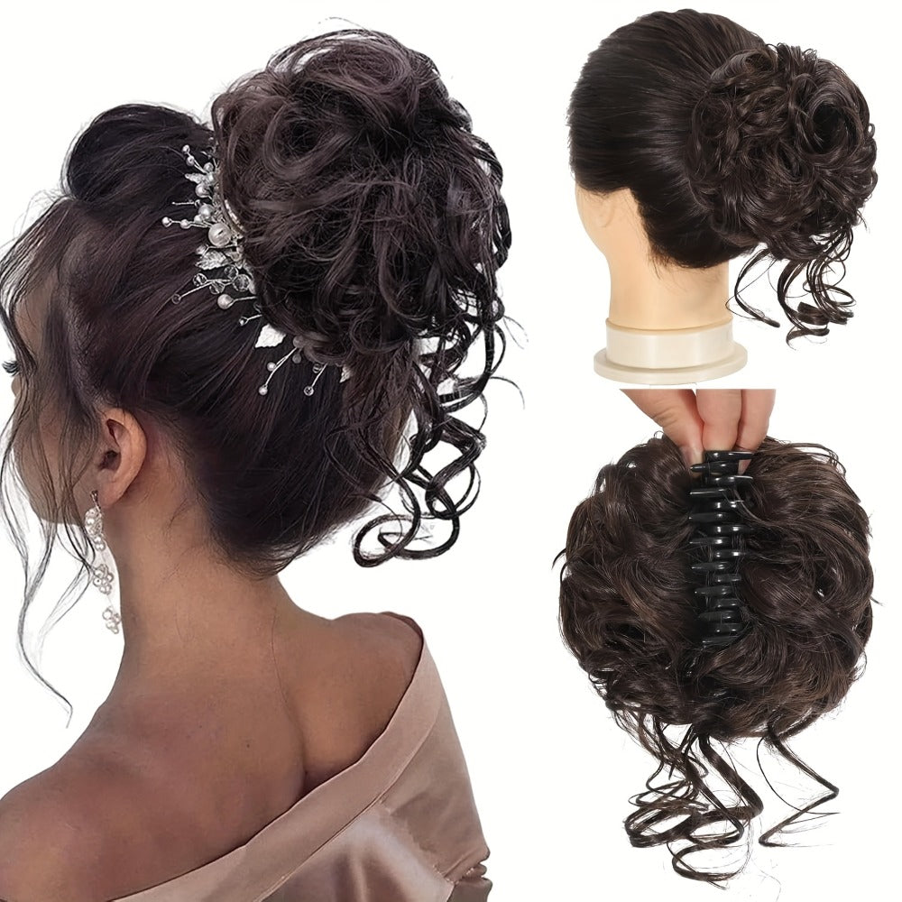 Hair Extensions Curly-Wavy 6-Inch Synthetic Messy Bun with Claw Clip and Seven Color Codes — image 10