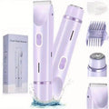 Bikini Trimmer Electric 2-in-1 Rechargeable Dual-Head Face Shaver for Women – Stainless Steel Blade USB Cordless Hair Remover