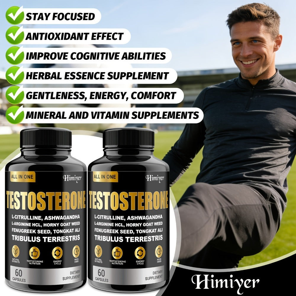 Male Testosterone Support Capsules with Maca Root, Epimedium, L-Citrulline & Ashwagandha, Men's Vitality — image 10
