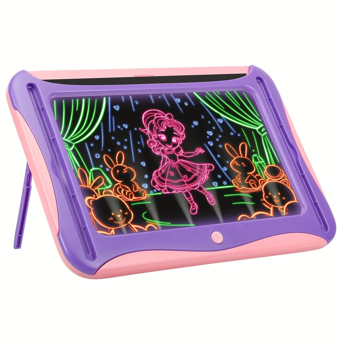LED Light Up Drawing Board for Kids, 9 Double-Sided Tracing Cards 6 Markers Glow Doodle Travel Art Toy for Girls Boys Ages 3-