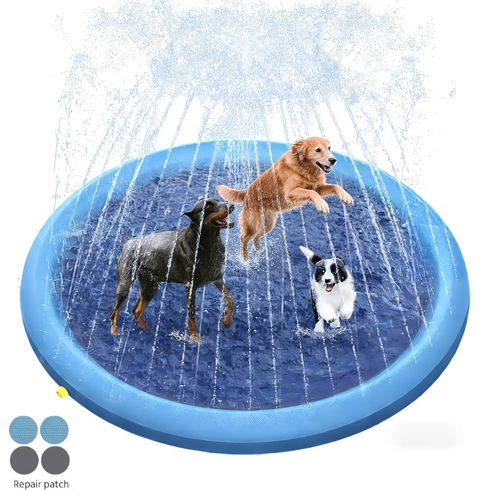 Dog Splash Pad for Large Dogs Extra Thick 0.6mm, Sprinkler Pool & Cooling Mat for Jumbo & Big Breeds — image 2