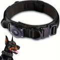 Tactical Dog Collar with Handle and Round Tracker Holder Case in Nine Colors and Sizes M to XL — image 2