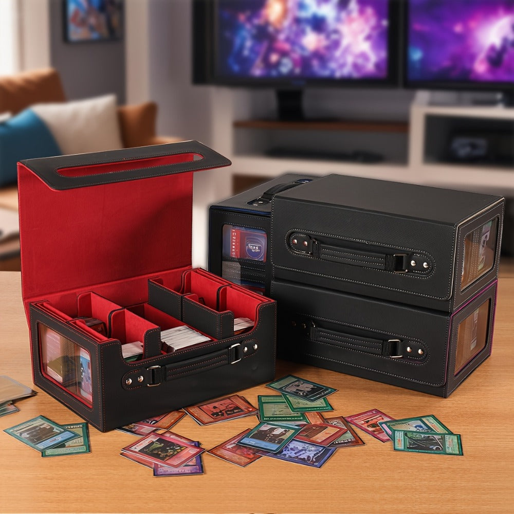 5-in-1 Card Storage Box 400+ Cards – Detachable Sports Card Organizer Display Case for Pokemon MTG Baseball Football TCG Trad