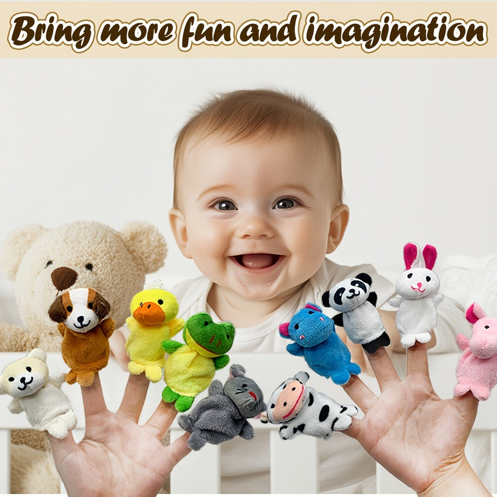 Twenty-Piece Plush Animal Finger Puppet Set with Bear, Rabbit, Panda and Assorted Character Designs — image 6