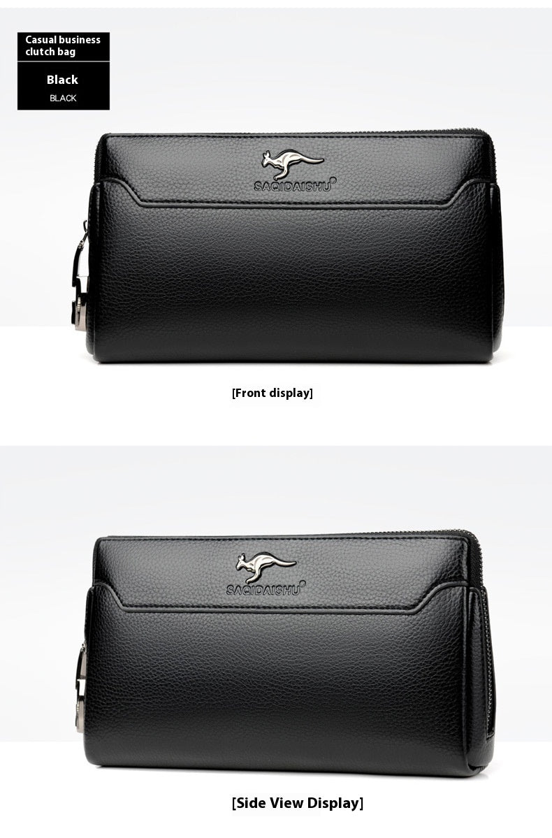 Men's Leather Clutch Anti-theft Password Lock