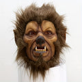 Hairy Brown Beast Costume Mask with Full-Head Creature Face, Pointed Ears and Faux-Fur Surround — image 7