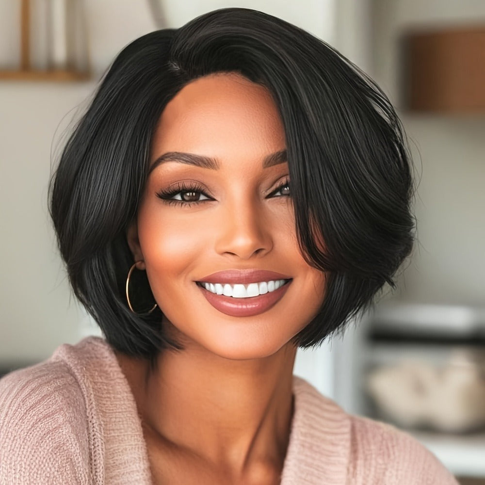 Synthetic Wig 10-Inch Short Body Waves in Natural Black with Adjustable Cap for Daily Style — image 2