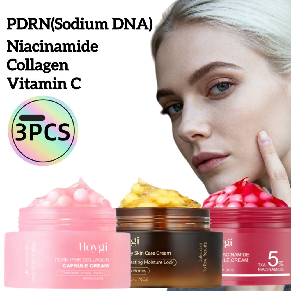 Face Cream PDRN Collagen Three-Piece Capsule Set with Vitamin C and Niacinamide for Day or Night Use — image 4