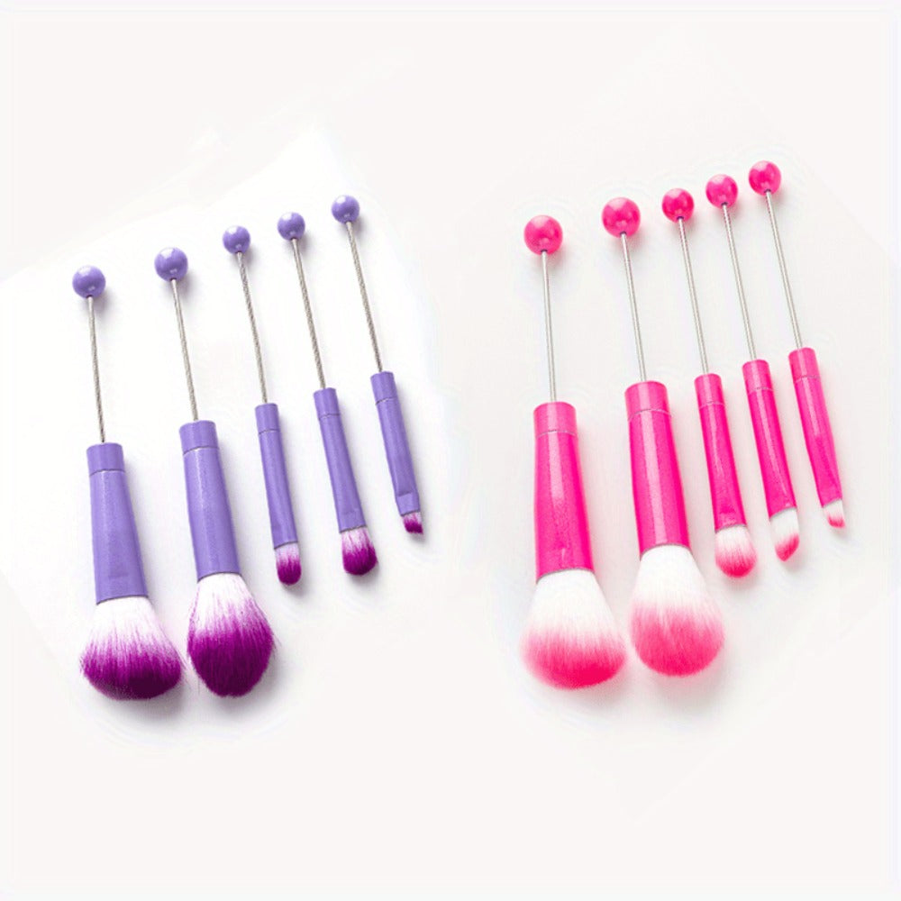 Makeup Brush Set, 10-Piece Bead-Ready ABS Handle Collection with Polyester Bristles and Eleven Color Options — image 8