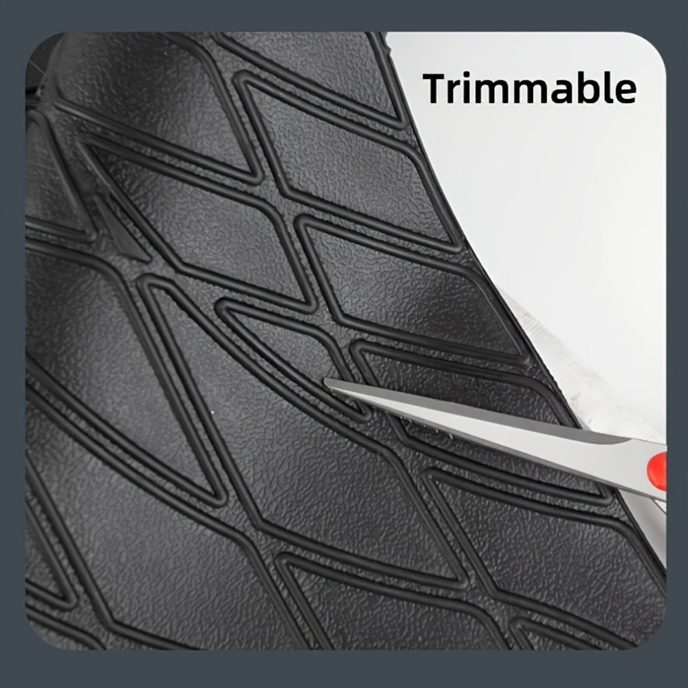 Trunk Cargo Liner Rubber Mat Universal Fit – All Weather Waterproof Trunk Mat with Seat Back Protector, Trim-to-Fit for Cars,