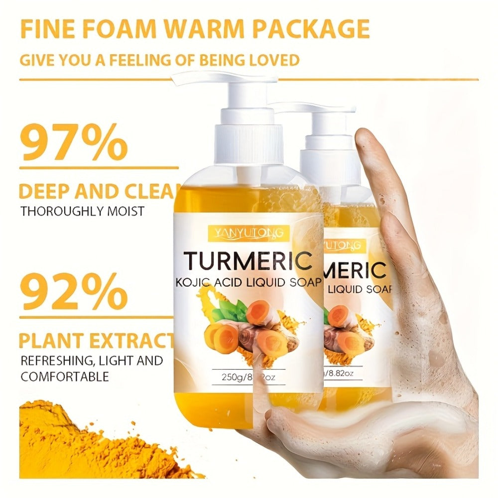 Turmeric and Kojic Acid Liquid Body Wash in a 250g Amber Pump Bottle with Single-Piece Option — image 10