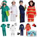 Kids Dress Up Costumes Set 4-in-1, Firefighter, Police, Astronaut & Doctor Role Play Clothes for Boys Girls Ages 3-6 — image 
