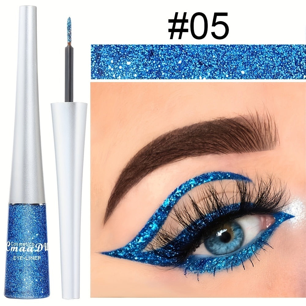 Glitter Liquid Eyeliner Set 16 Colors Waterproof Shimmer Metallic Eye Liner Pen Kit – Long-Lasting Smudge-Proof Sparkle Eye M