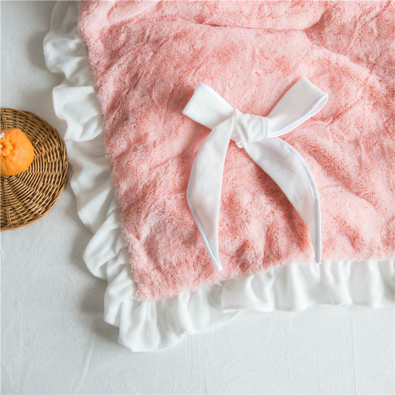 Quilt Cover Three-piece Princess Style Solid Color Bed Sheet