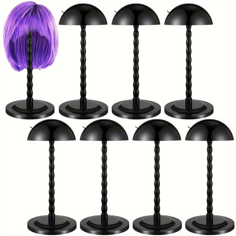 Portable Wig Stand Set, Eight 13.8-Inch Detachable Holders in White, Rose Red or Black for Display — image 3