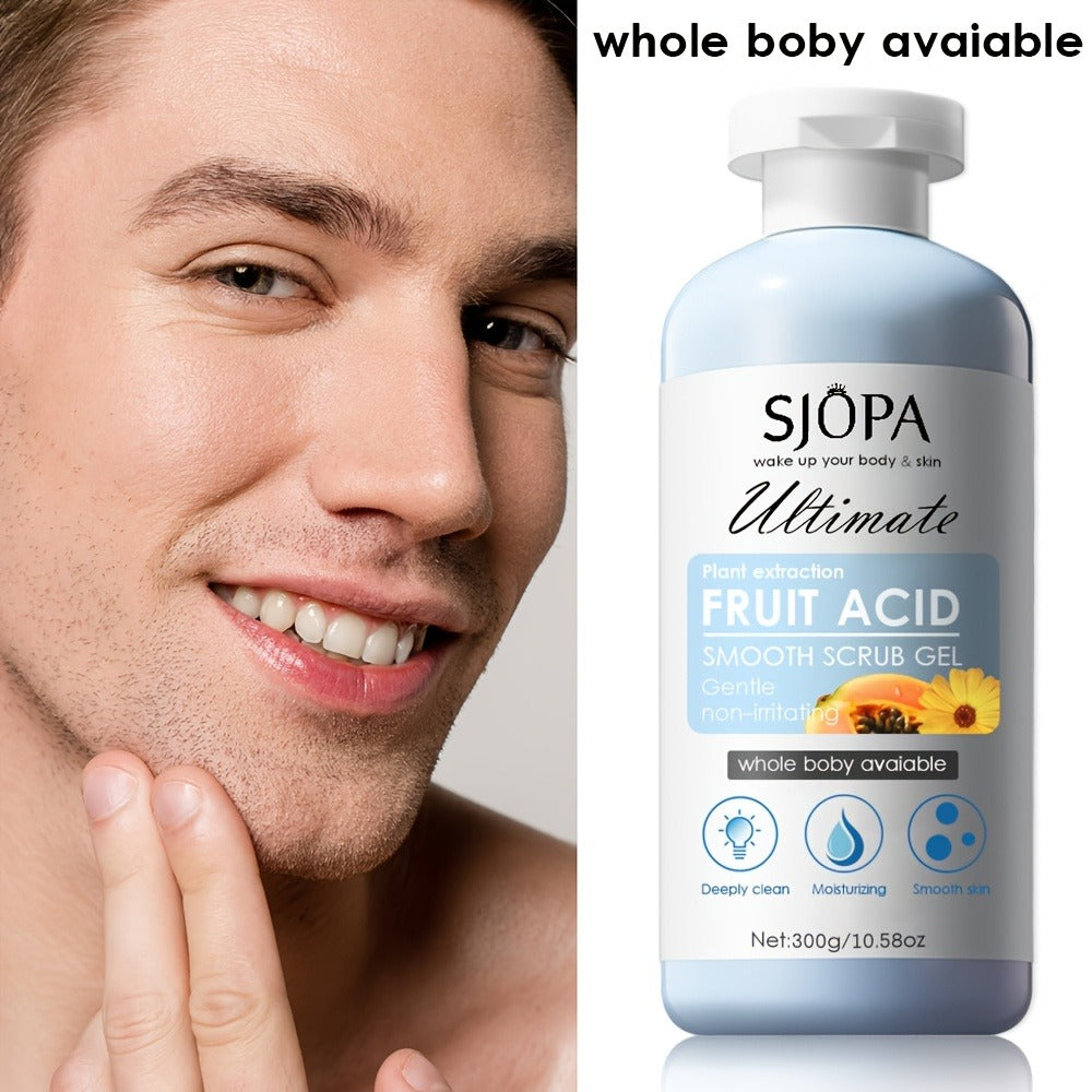 Body Scrub Exfoliating Gel Set 300g with Bath Cloth – Aloe Vera Papaya Chamomile Deep Cleansing Moisturizing Whole Body Scrub