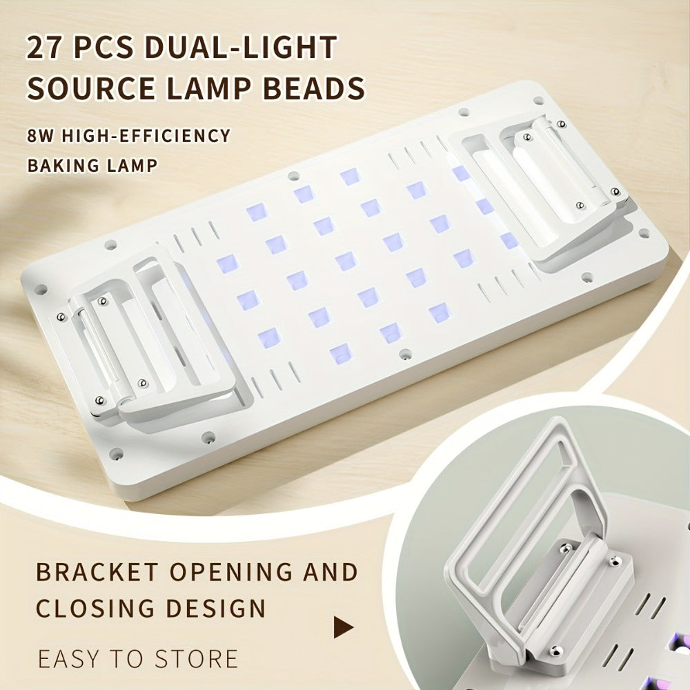 Wide Rectangular Hand-Pillow LED Nail Lamp with 28 x 13cm Base, Five Timer Settings and White Finish — image 8