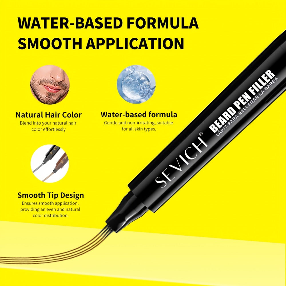 Beard Filler Pencil with Brush, Waterproof Beard Pencil for Fuller Thicker Beard, Fills Sparse Patchy Beard & Mustache — imag