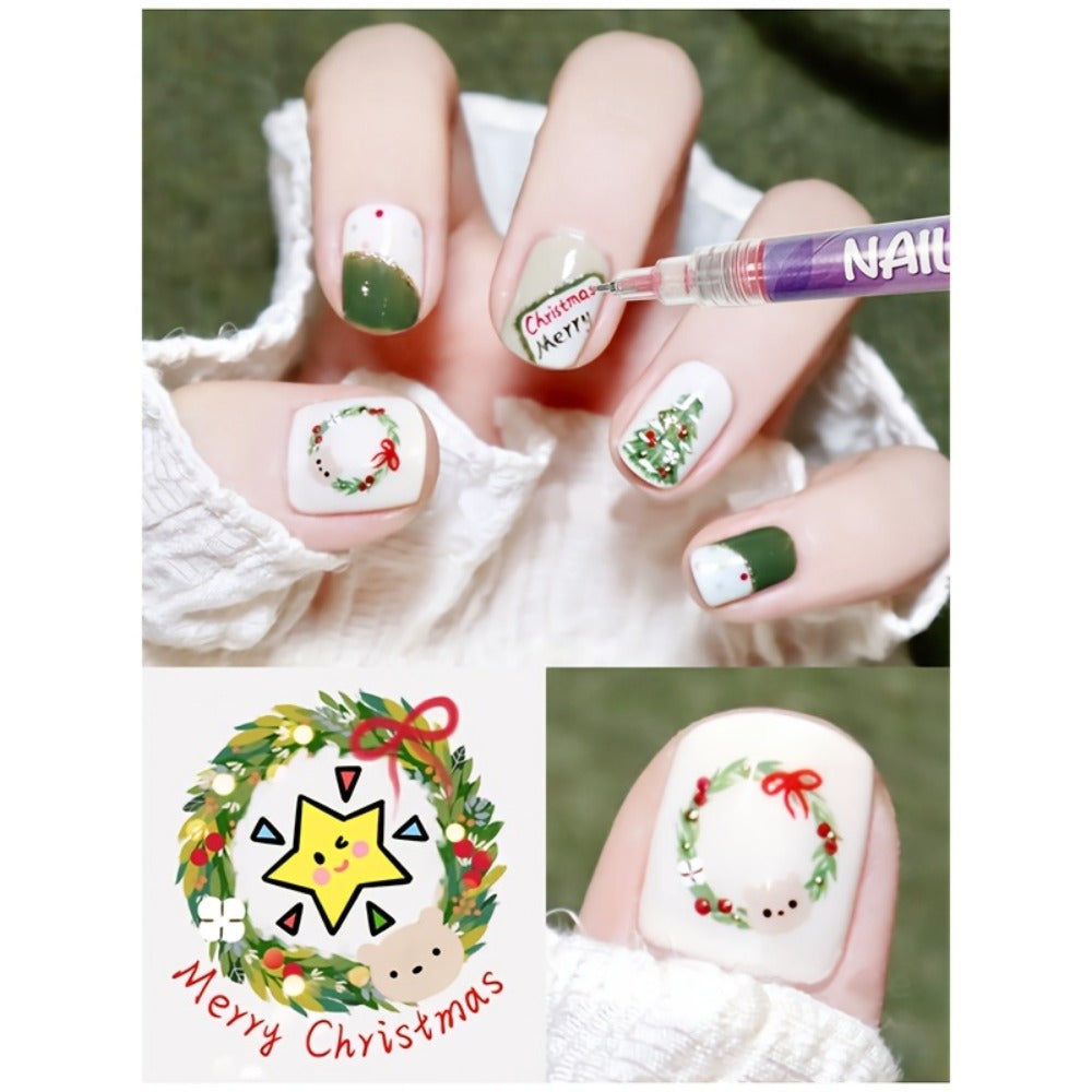 Nail Art Pens Set 12 Colors Quick Dry 3D Doodle Dot Stitching Nail Art Pen Kit – DIY Nail Design Tools — image 11