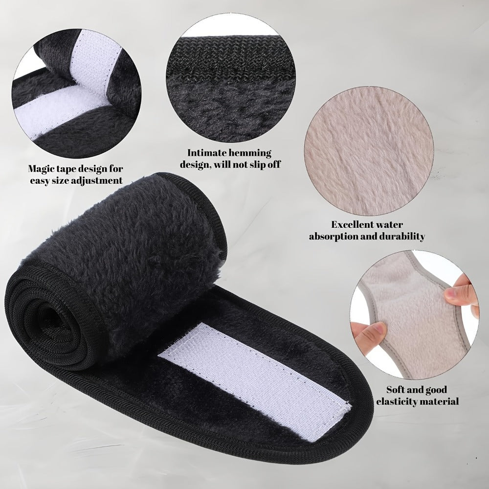 Facial Headbands for Women 9 Pack Soft Flannel Face Wash Headband Set – Adjustable Non-Slip Elastic Skincare Makeup Shower Yo