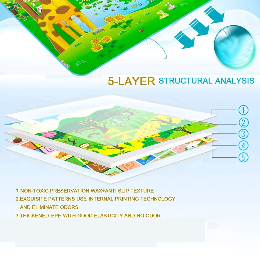 Double-Sided Foldable Foam Picnic Mat, 78 x 71 Inch Portable Beach Blanket with Five Printed Pattern Options — image 10