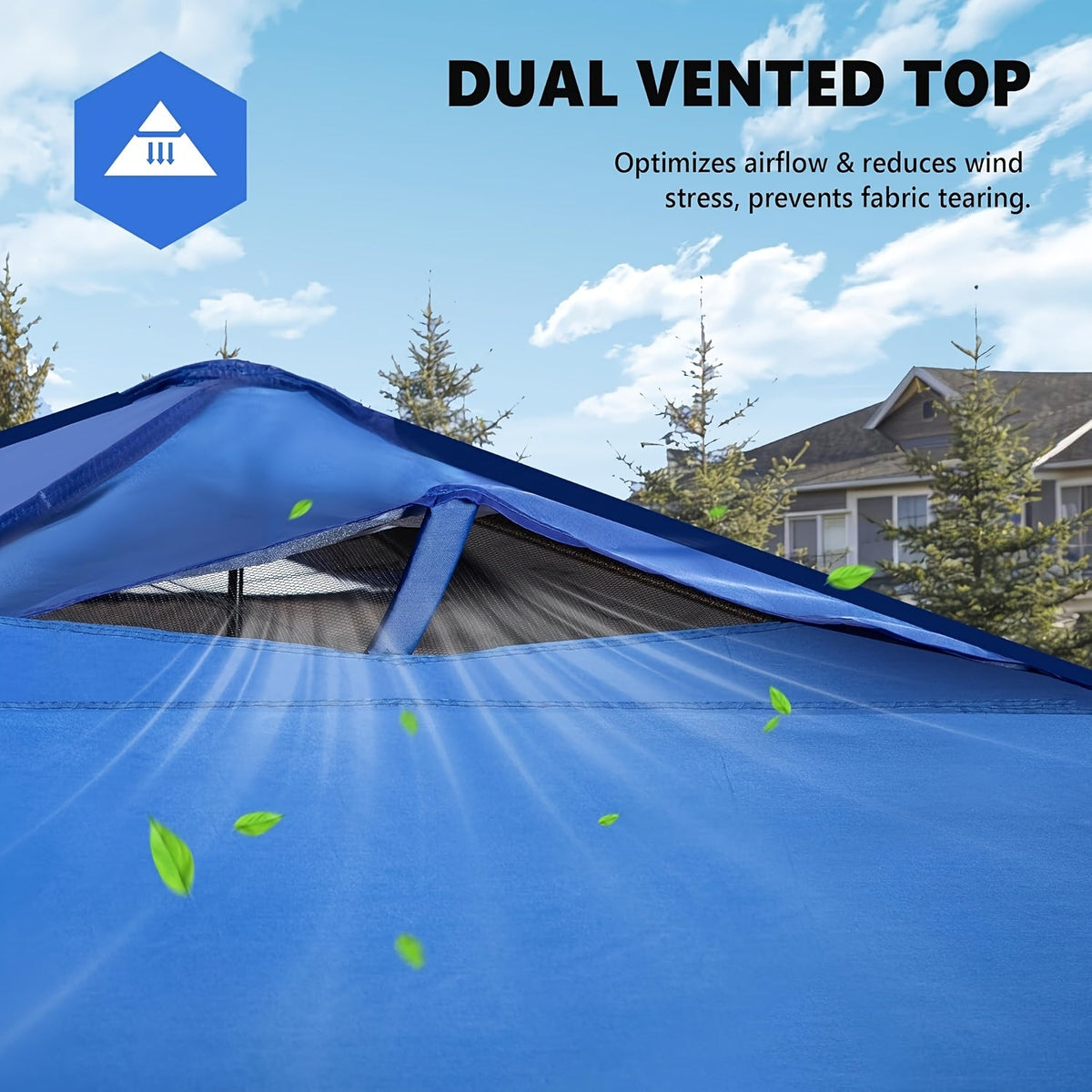 Dual-Vent 10x10ft Pop-Up Canopy Tent with Center-Hub Frame, Three Colors and Wheeled Carry Bag — image 4