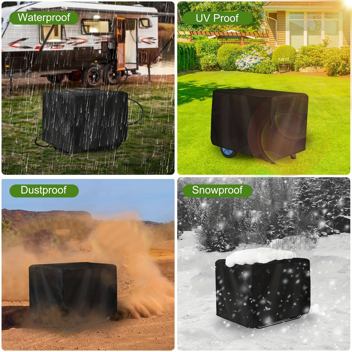 Generator Cover, Oxford Cloth Portable Generator Protector with Elastic Drawstring, UV & Rain Protection — image 2